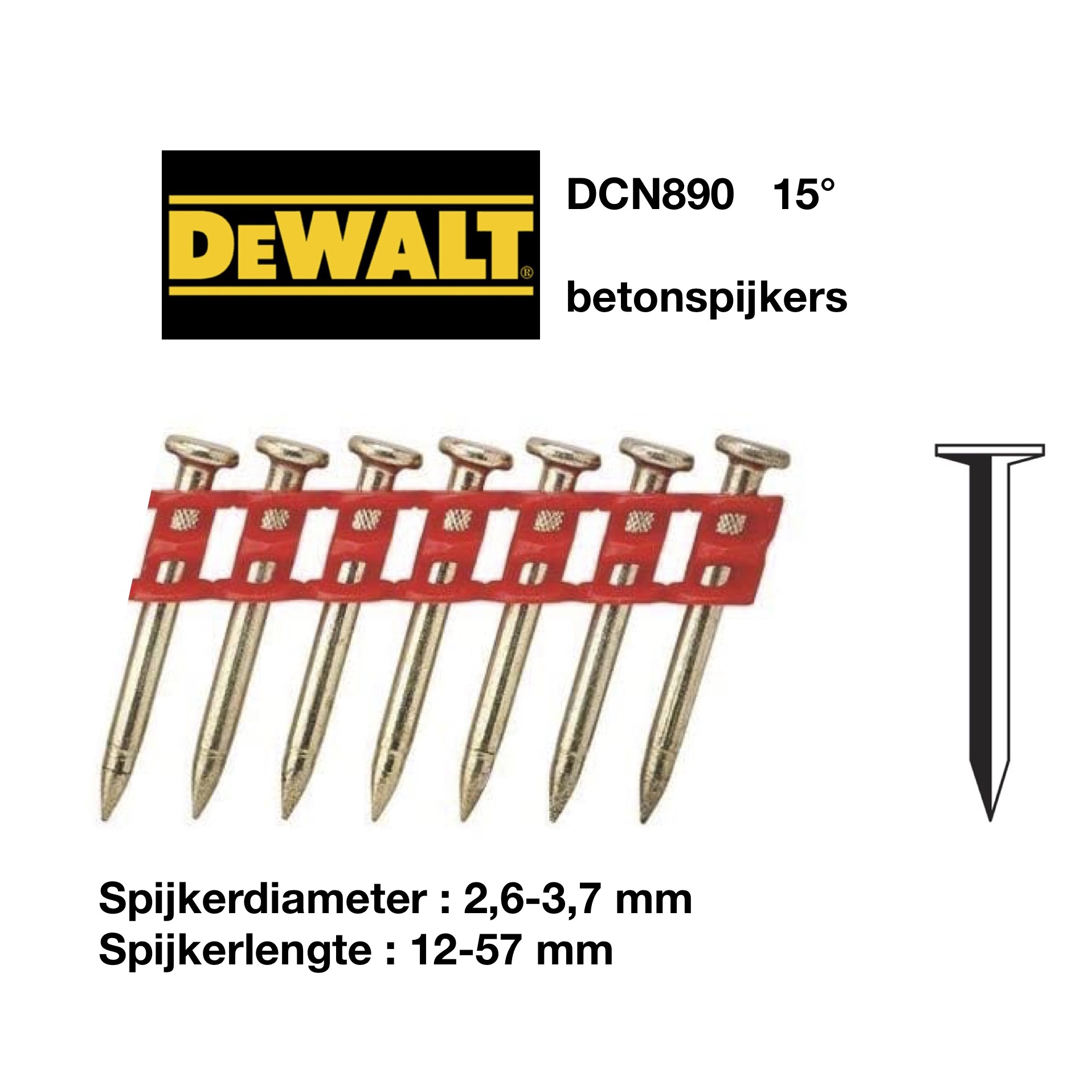 Dewalt DCN890 XH Nagels - 38mm x 3,0mm
