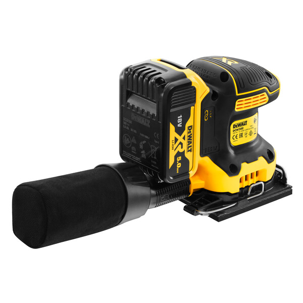 Dewalt DCW200P2 18V XR Brushless 1/4 vel Vlakschuurmachine + 2x 5.0Ah in TSTAK - Afbeelding 3