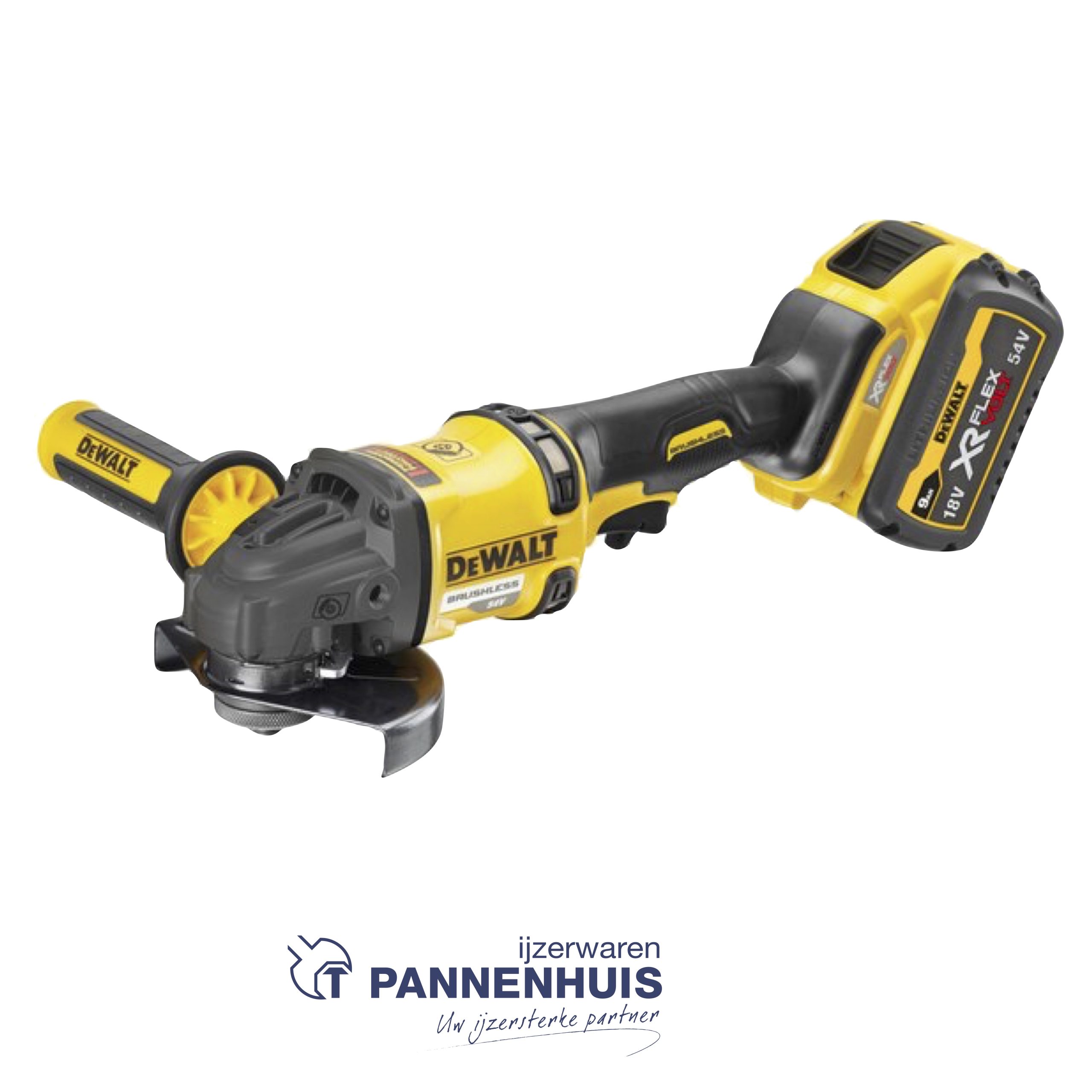 Dewalt DCG418X2 54V XR FLEXVOLT Haakse slijper 125mm - 2x 9.0Ah accu's en snellader - Afbeelding 2