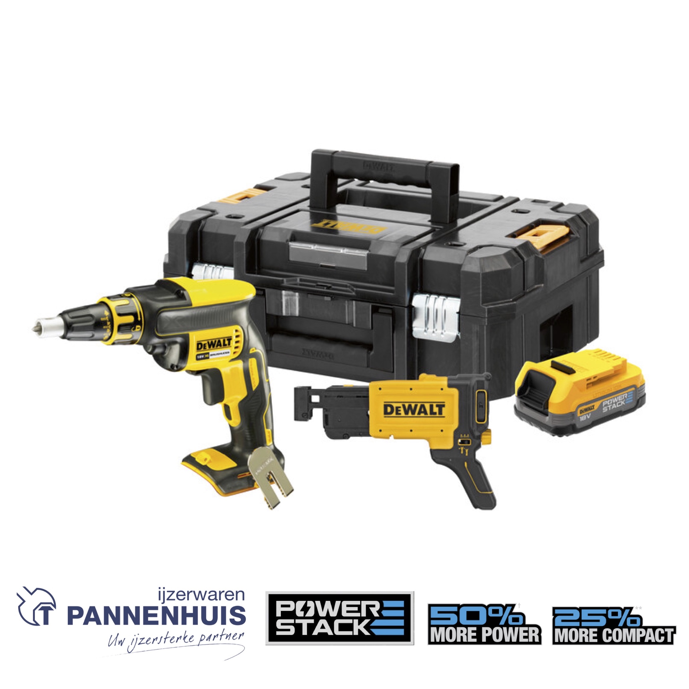 Dewalt DCF620E1K 18V XR Brushless Gipsplaatschroevendraaier in TSTAK 1xaccu - Body
