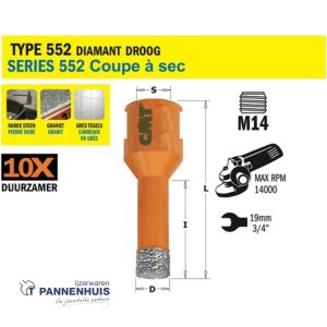 CMT Gatzaag voor extreem harde materialen D=18mm M14