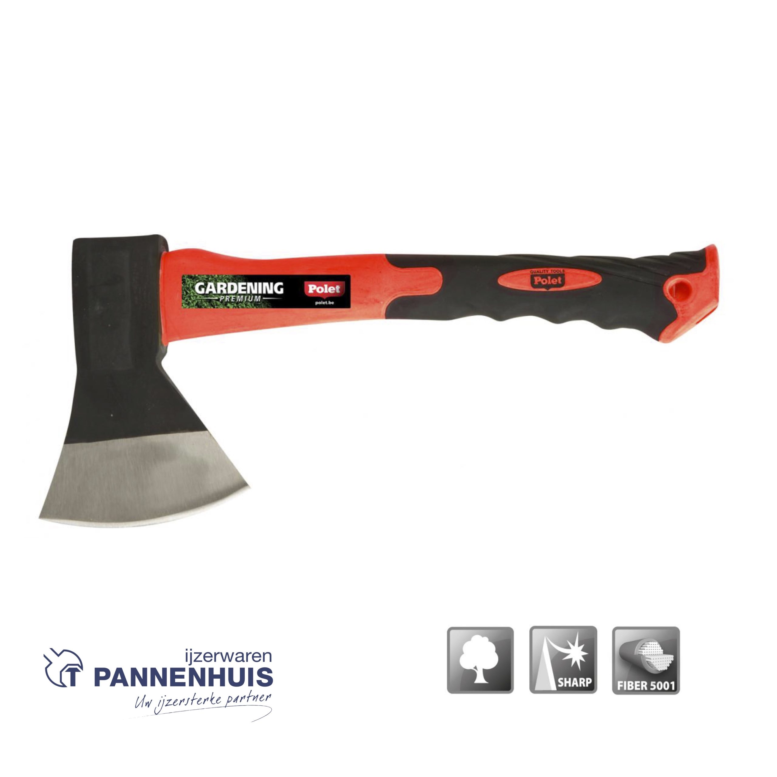 Polet Handbijl met glasfiberkernsteel 800 gr 38 cm