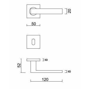 Deurkruk Pro COSMIC HOLLOW Zwart Structuur R+E