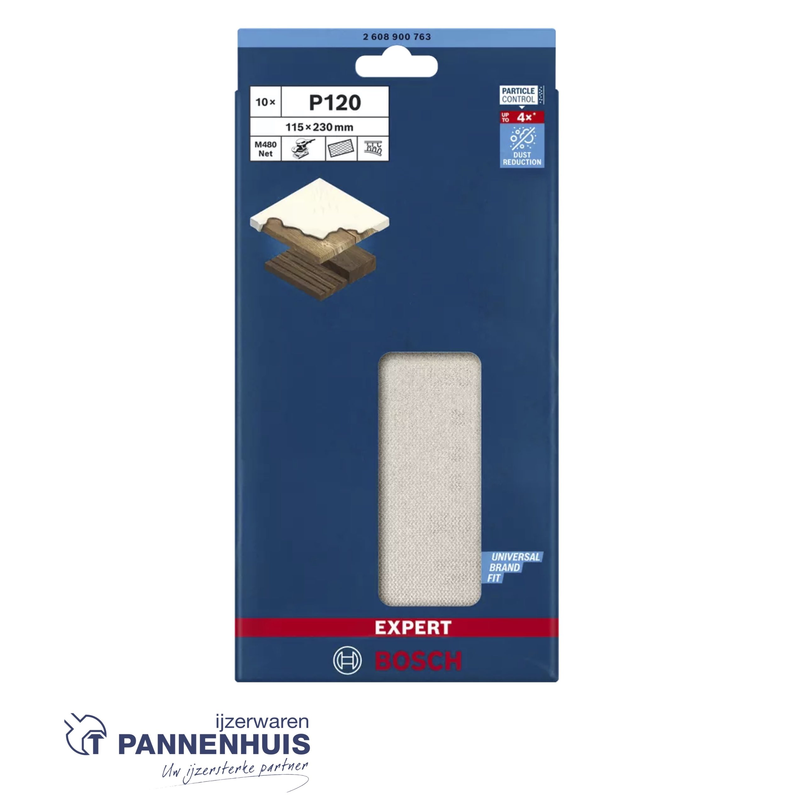 Bosch Schuurnet 80 x 133 mm, K180, 10x M480 - Afbeelding 2