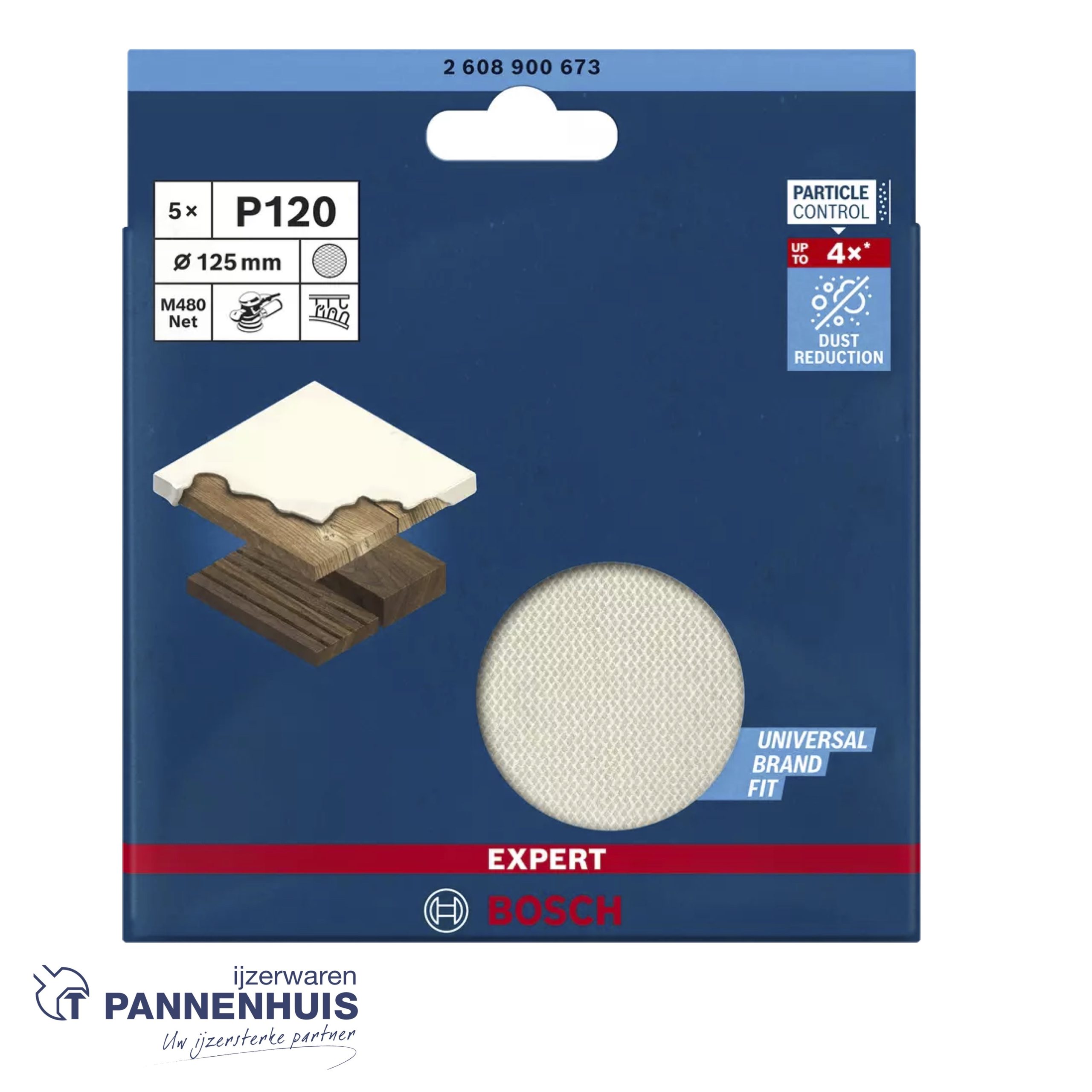 Bosch Schuurnet 125 mm, K120, 5x M480 - Afbeelding 2