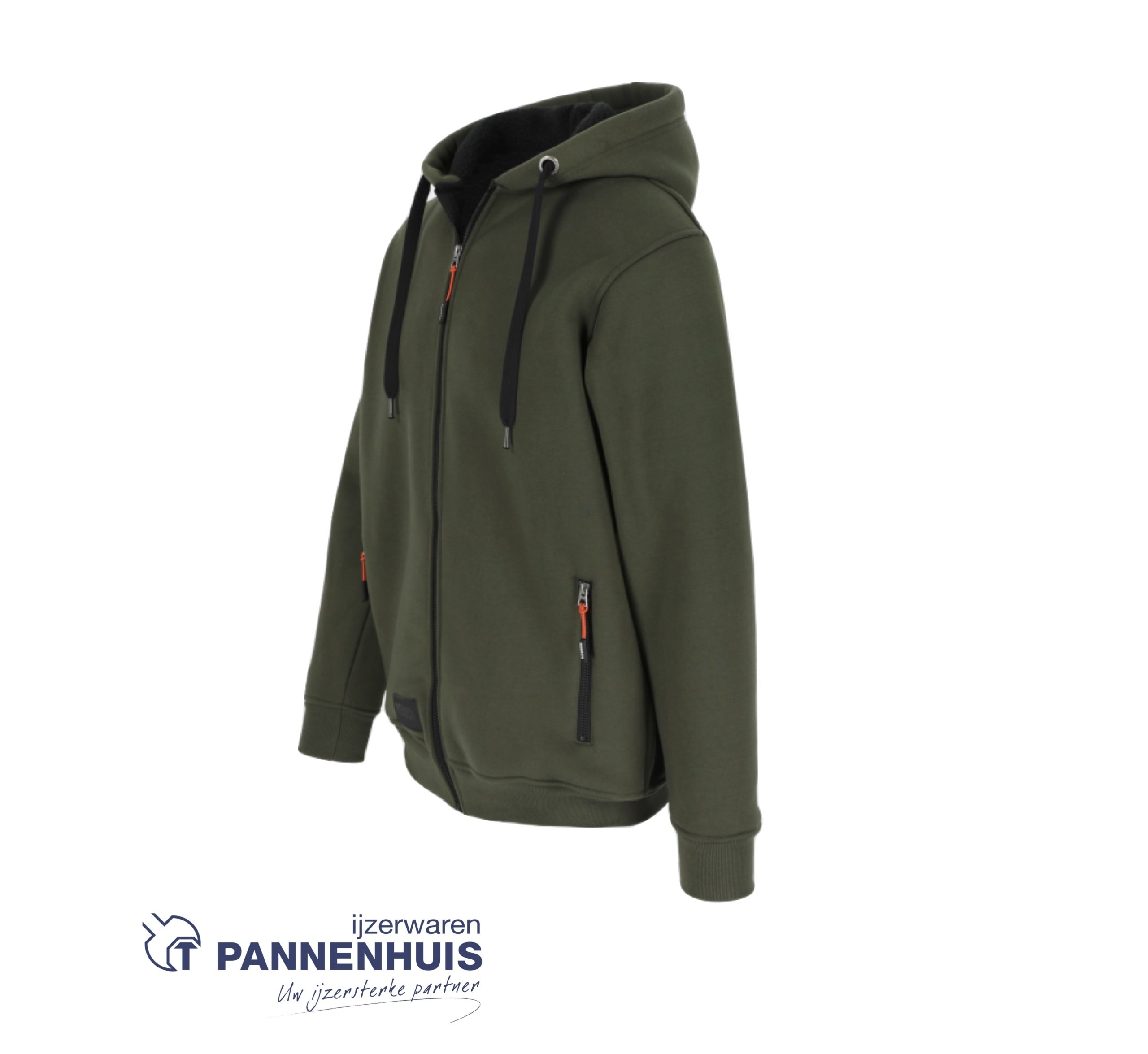 Herock Otis sweater met kap Donker Kaki S - Afbeelding 2