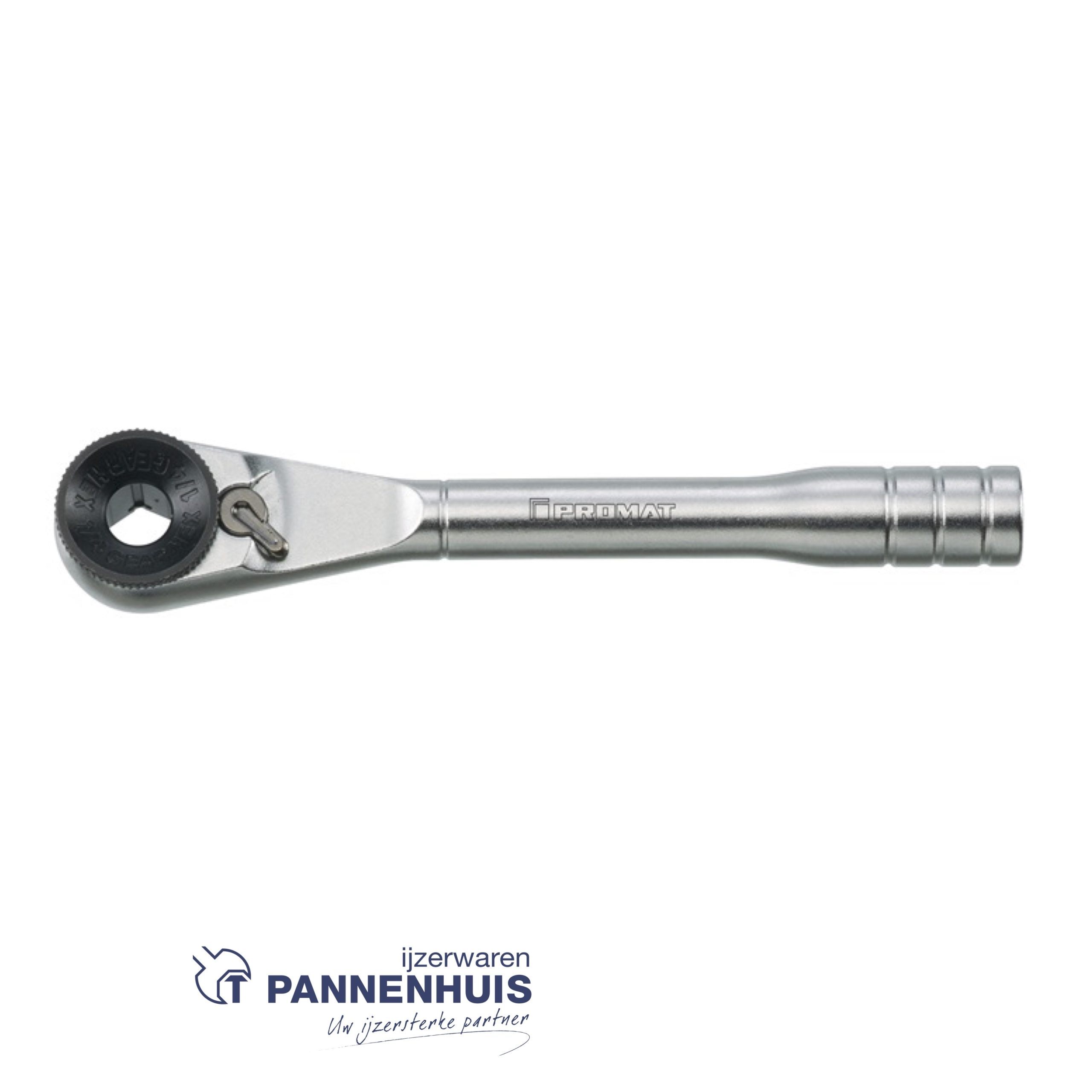 Promat Bit-/hefboomomschakelratel 1/4 inch directe bitopname lengte 95 mm 72 tanden