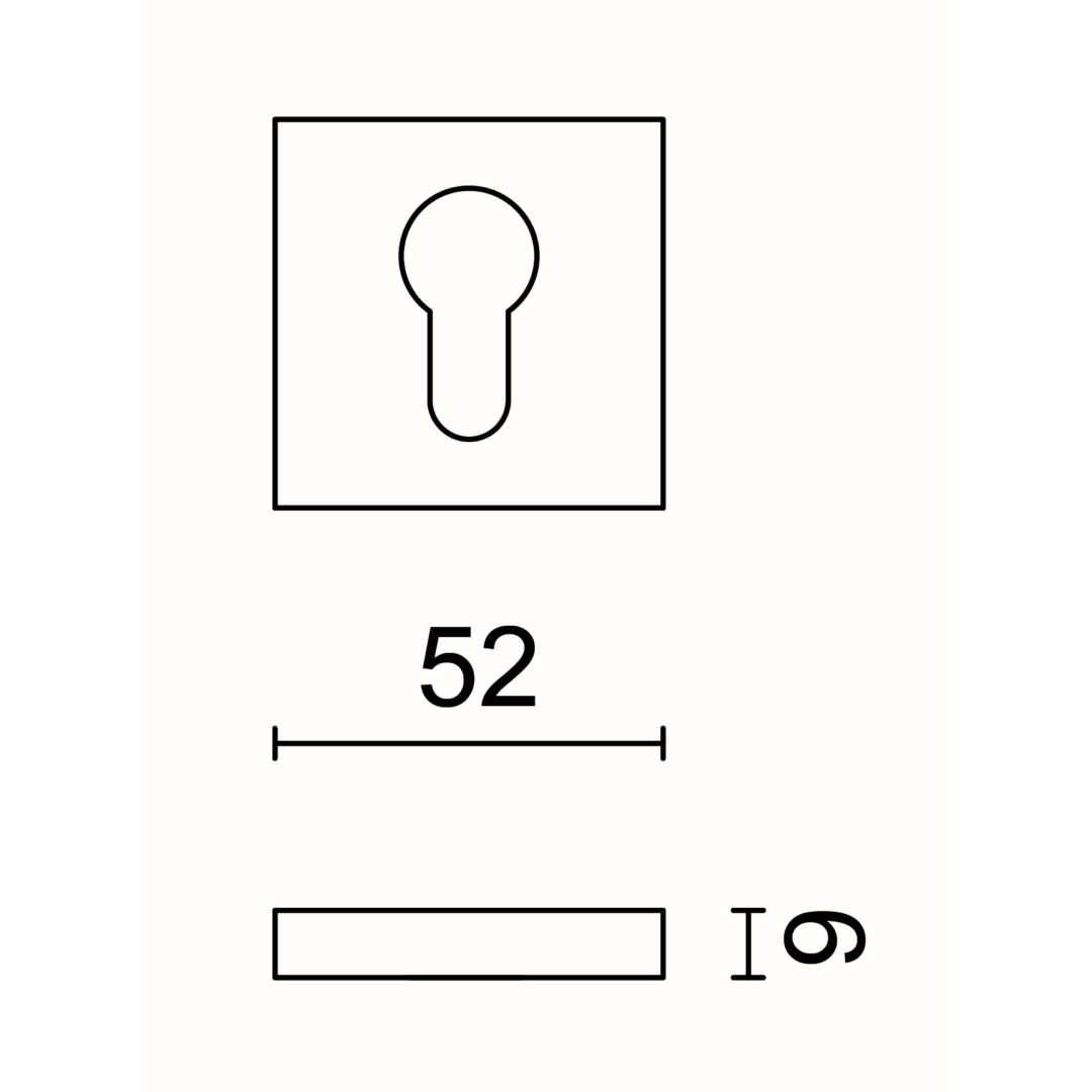 Sleutelplaatje Cilinder Square 1/2/3 INOX PLUS - Afbeelding 2