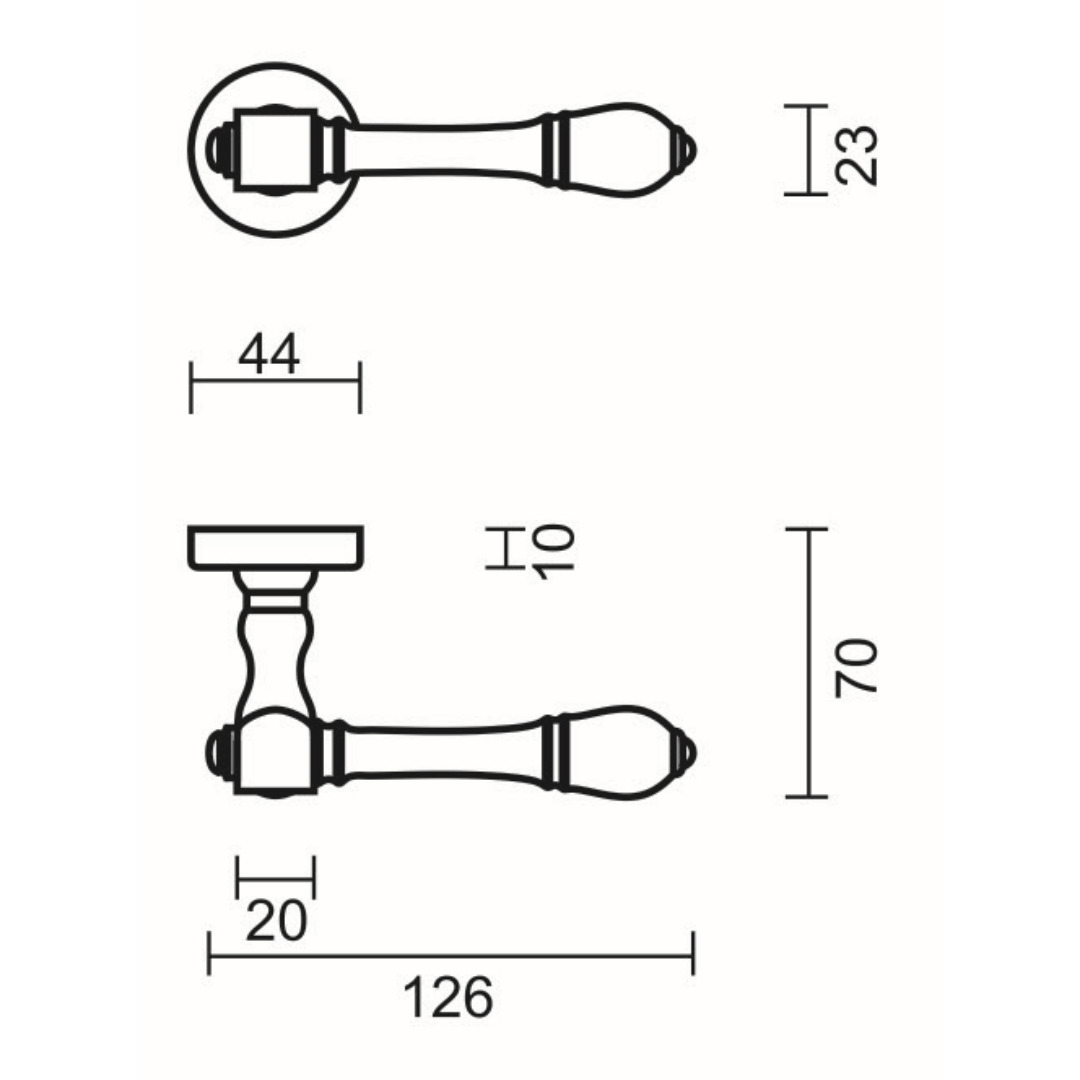 Deurkruk Pro ALDAGONDA INOX LOOK R+NO KEY - Afbeelding 2