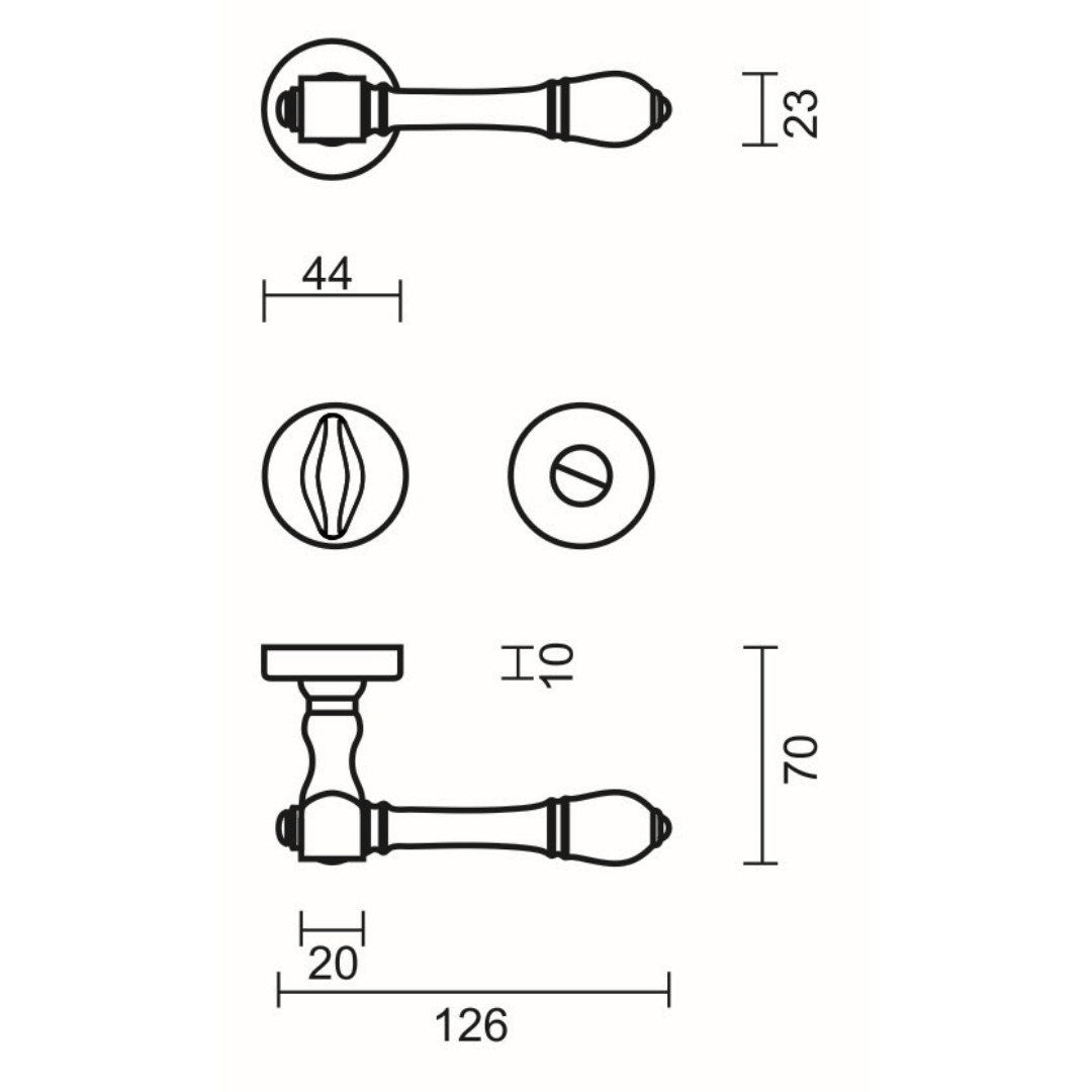 Deurkruk Pro ALDAGONDA INOX LOOK R+WC - Afbeelding 2