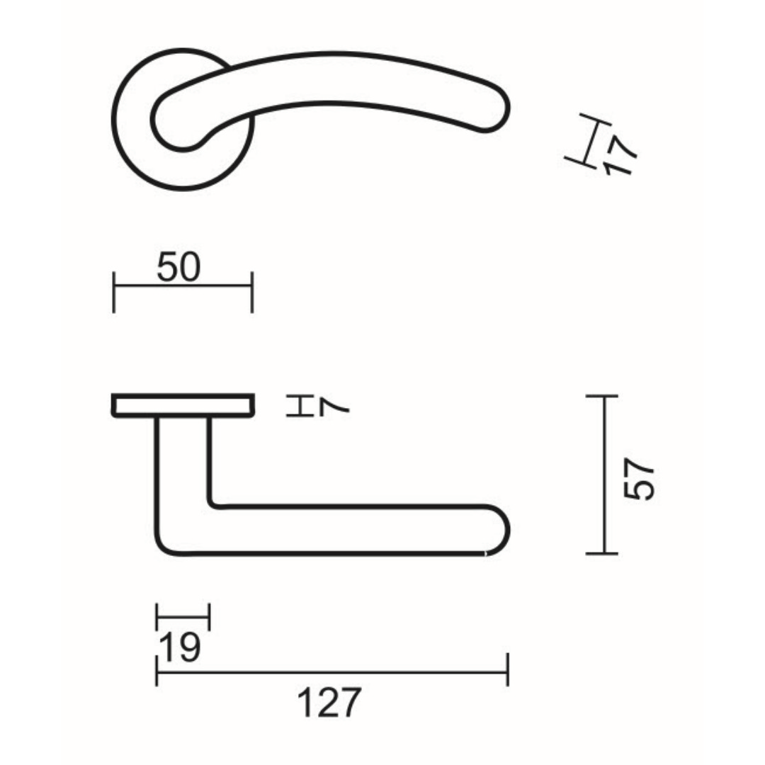 Deurkruk Pro ANGEL INOX LOOK R+NO KEY - Afbeelding 2