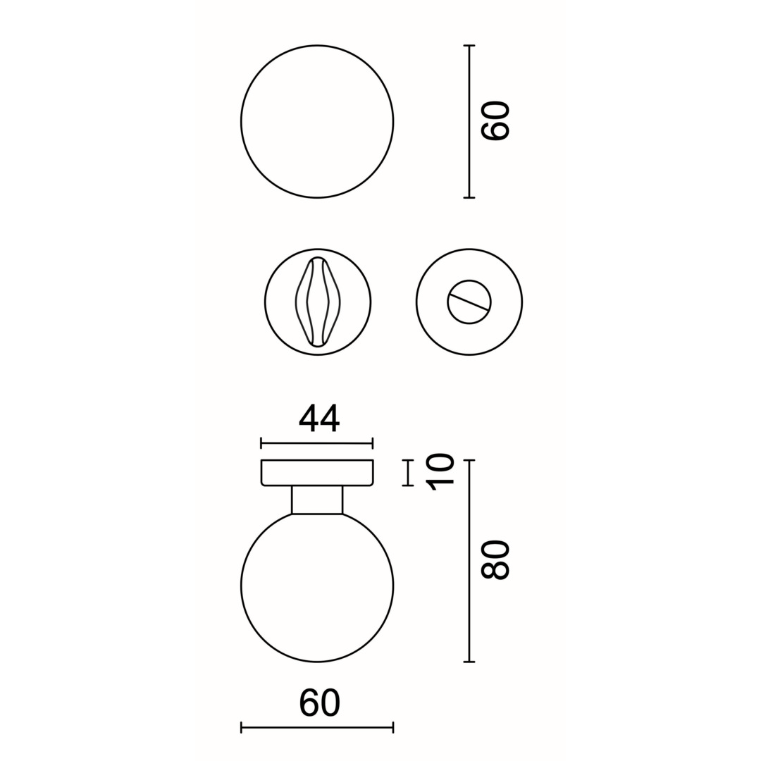Deurkruk Pro BOCCIA INOX LOOK R+WC - Afbeelding 2