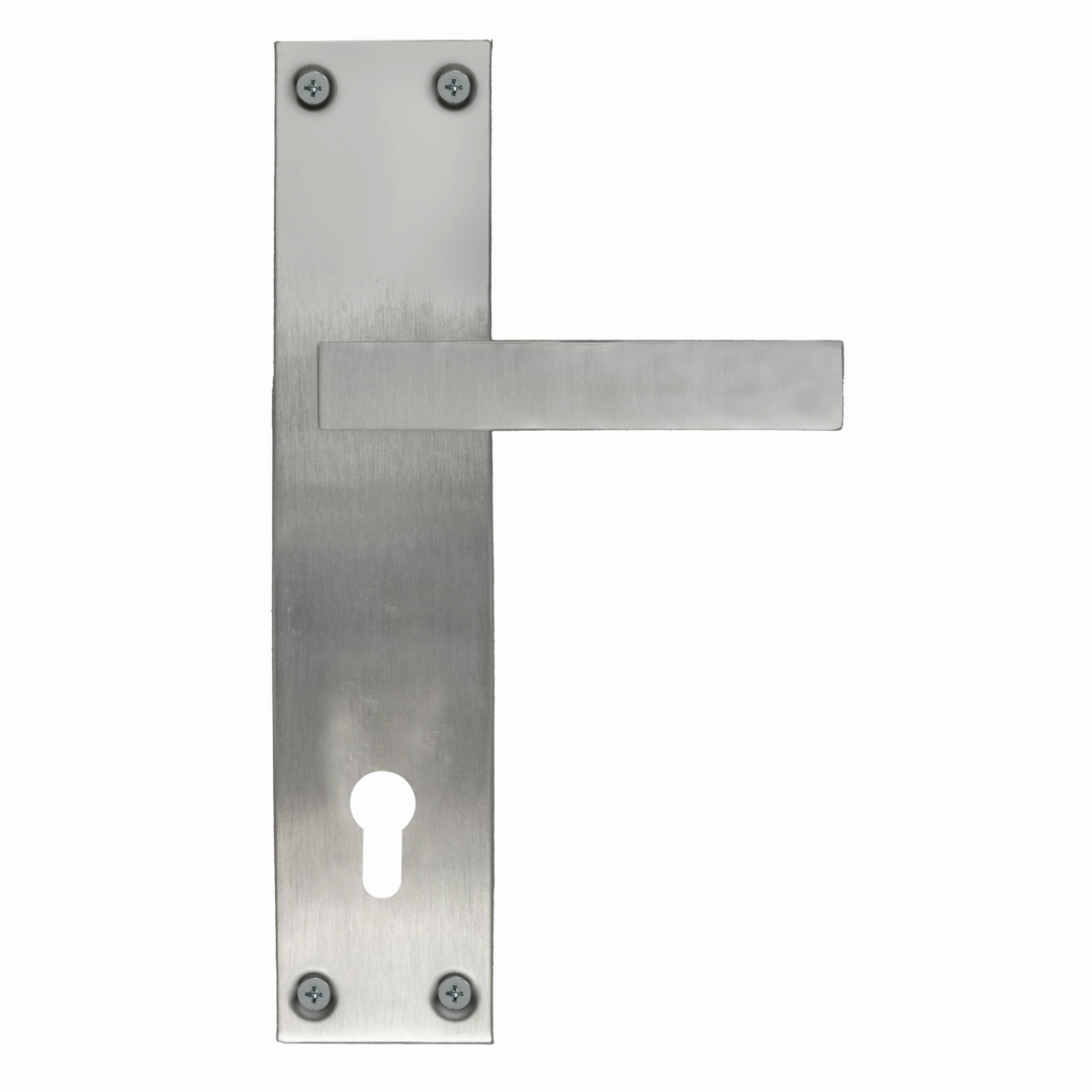 Deurkruk Pro COSMIC INOX PLUS PLAAT+CYL 85MM