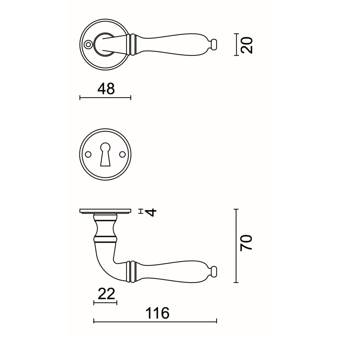 Deurkruk Pro DA VINCI INOX LOOK R+E - Afbeelding 2