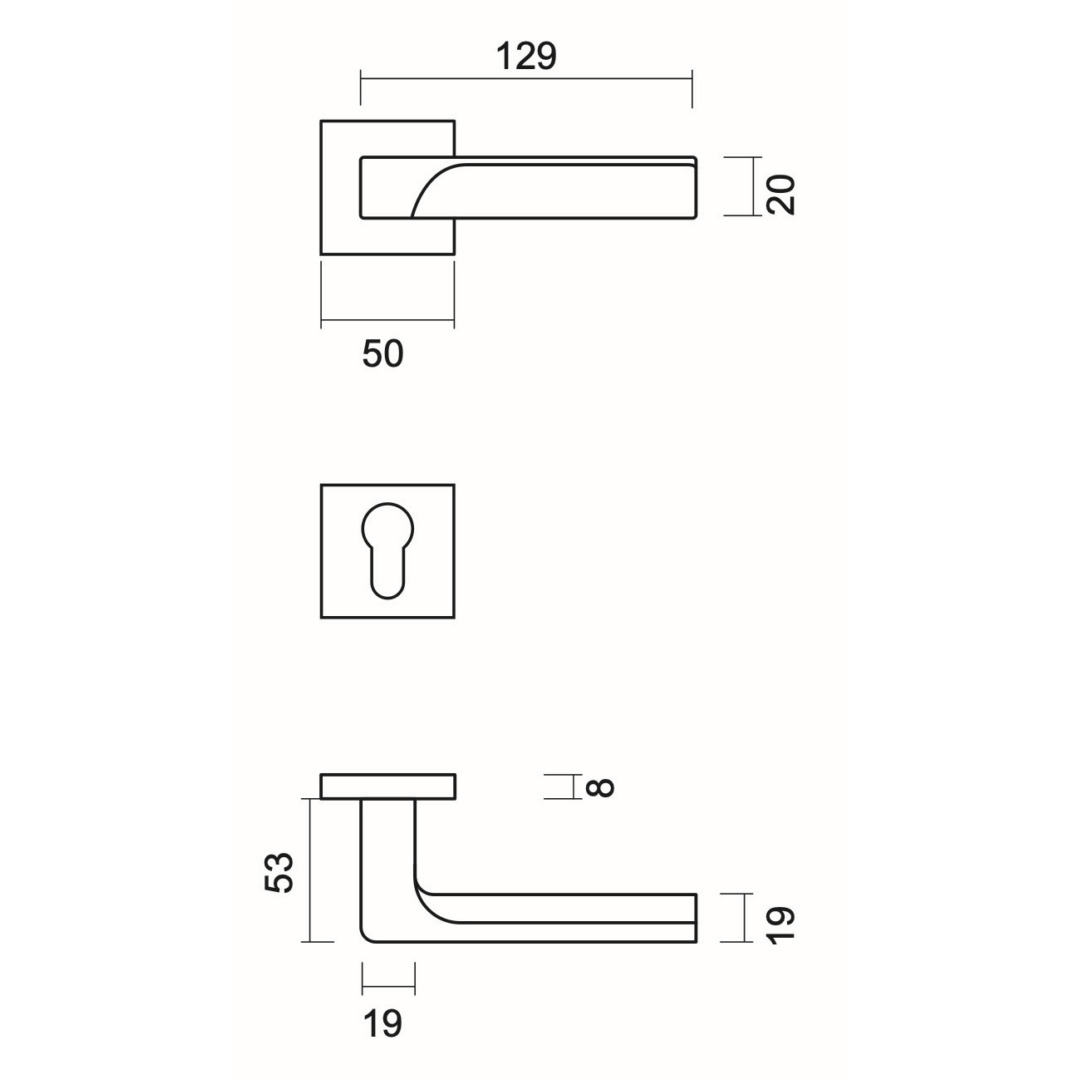 Deurkruk Pro FLASH CROMSAT R+E CYL - Afbeelding 2