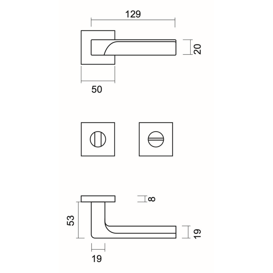 Deurkruk Pro FLASH CROMSAT R+WC - Afbeelding 2