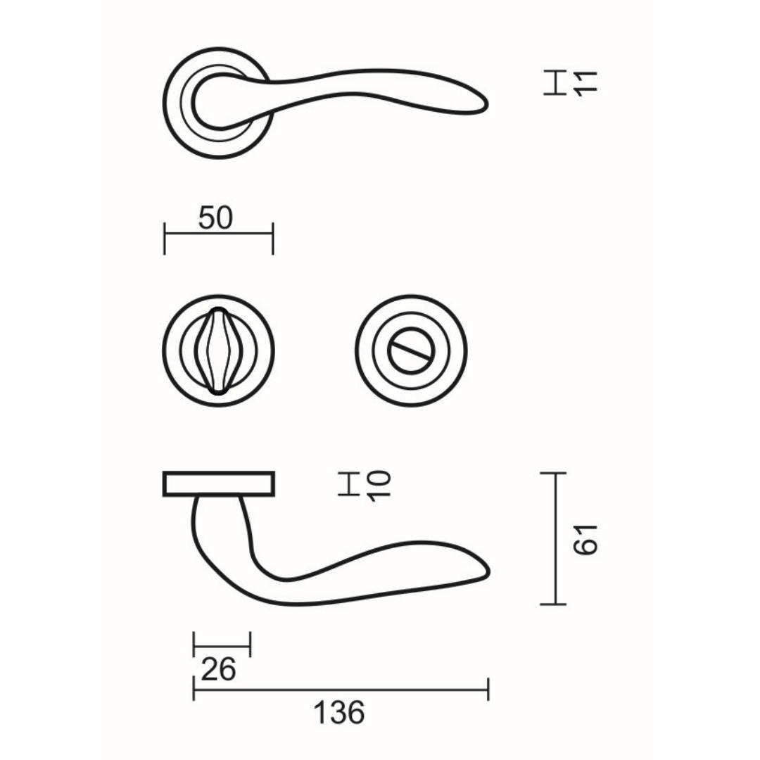 Deurkruk Pro GIAVA CROMSAT R+WC - Afbeelding 2