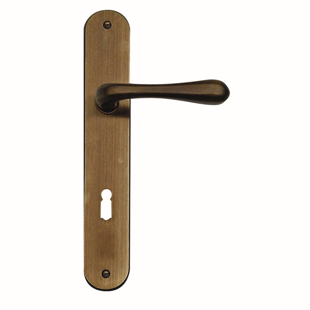 Deurkruk Pro GRETA BRONS PLAAT+KEY 72MM