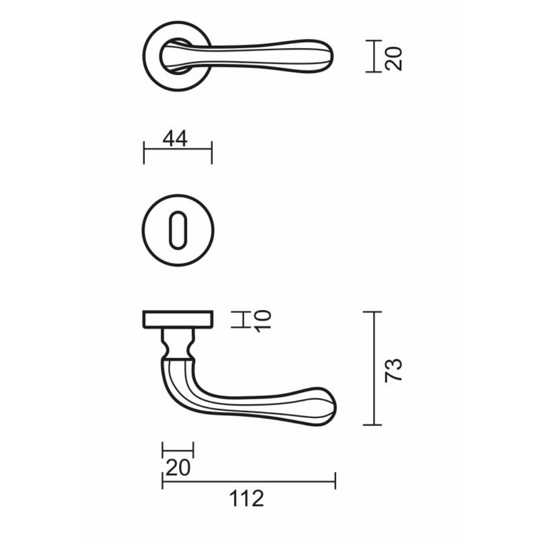 Deurkruk Pro GRETA INOX LOOK R+E - Afbeelding 2