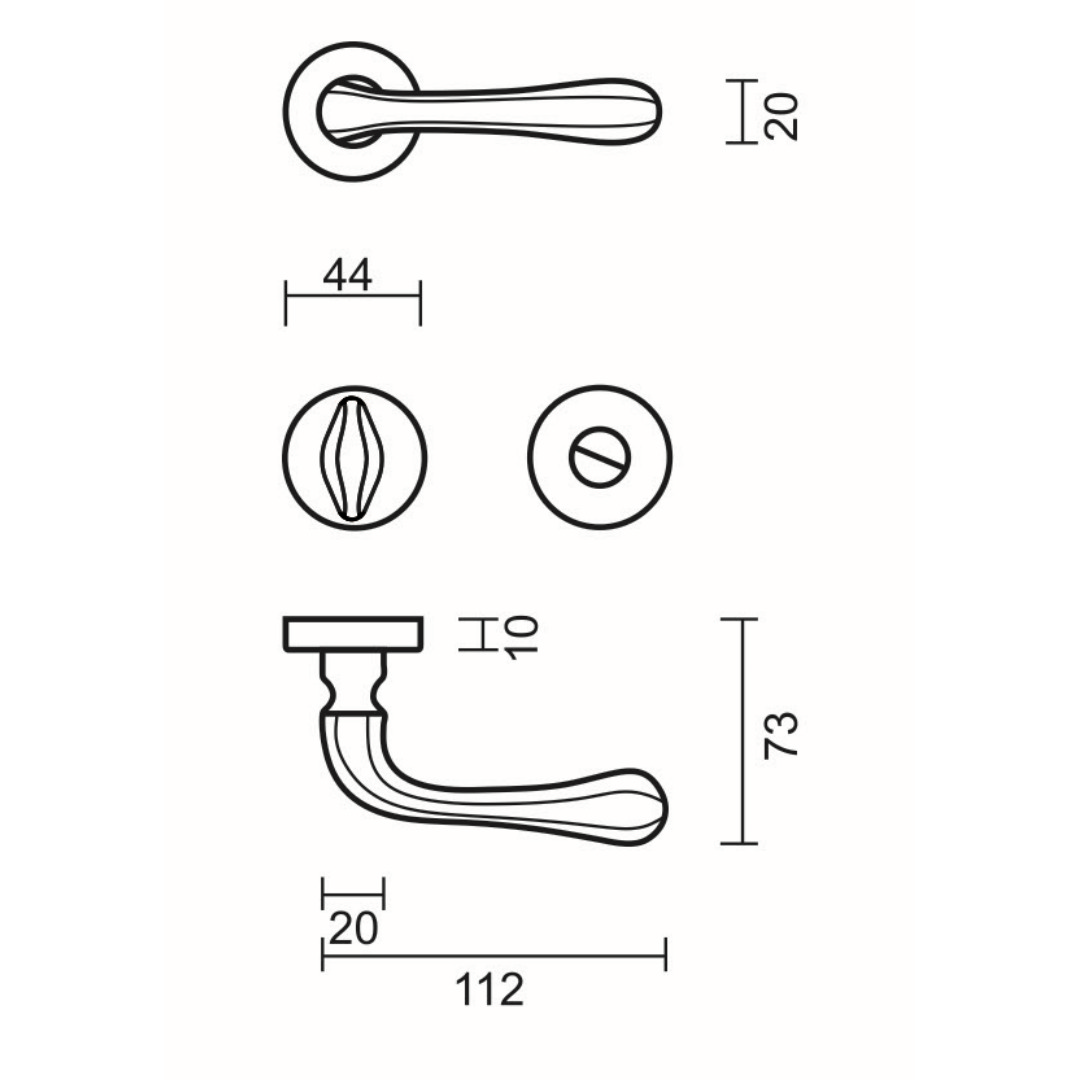 Deurkruk Pro GRETA INOX LOOK R+WC - Afbeelding 2