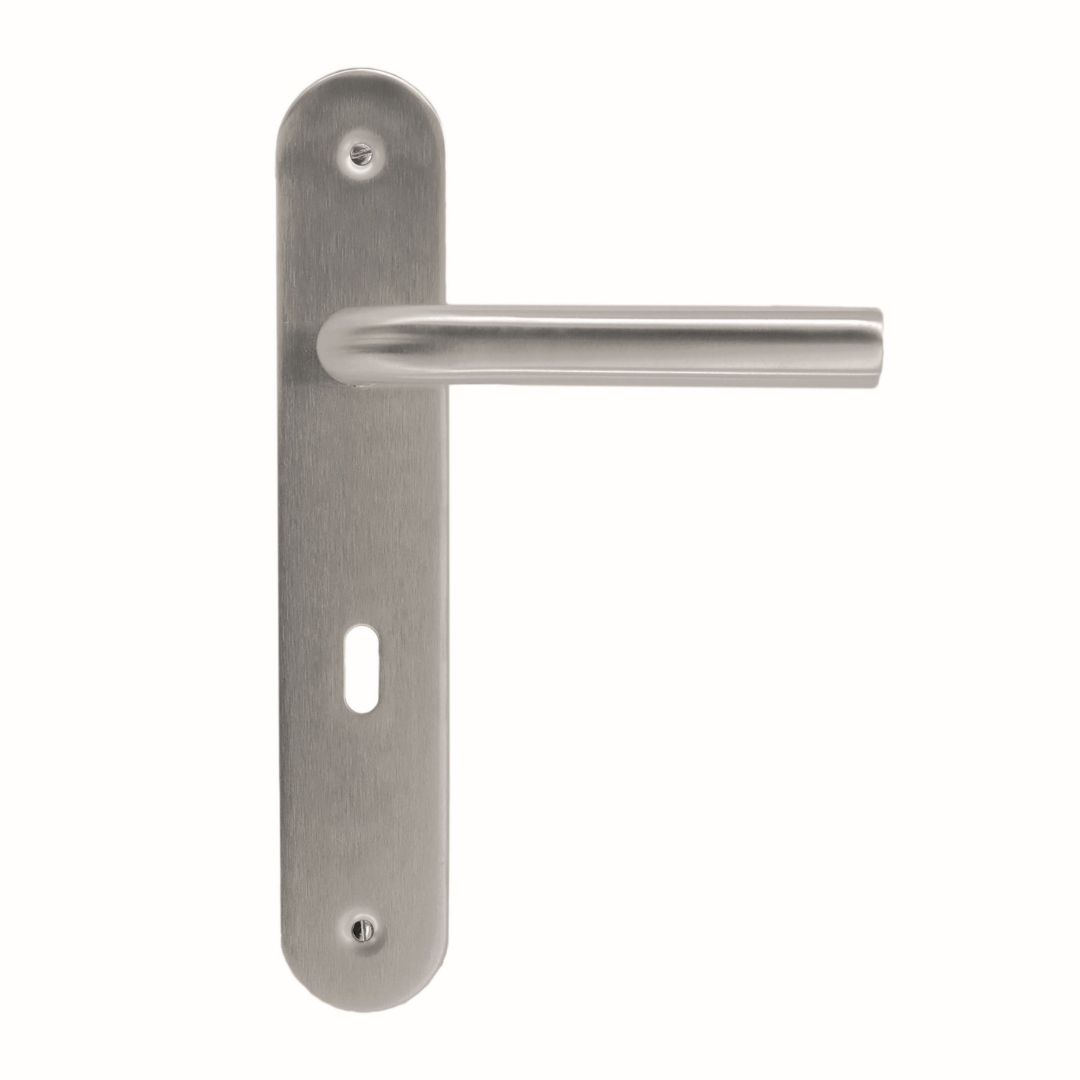 Deurkruk Pro L SHAPE 19MM INOX PLUS PLAAT+KEY 72MM