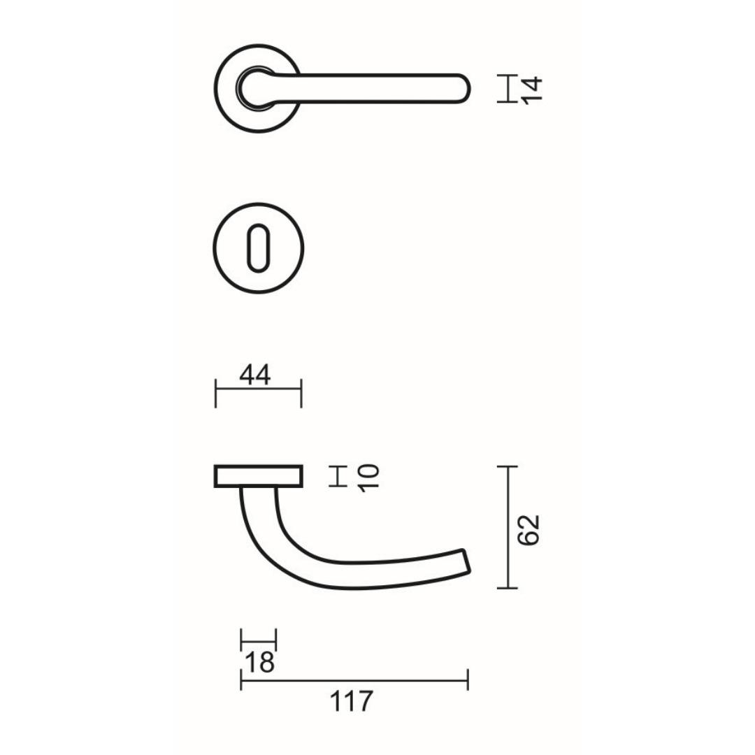 Deurkruk Pro LILLA INOX LOOK R+E - Afbeelding 2