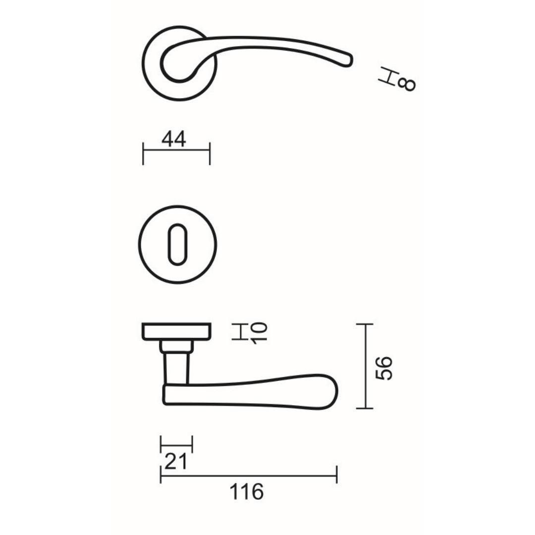 Deurkruk Pro NICOLE CROMSAT R+E - Afbeelding 2