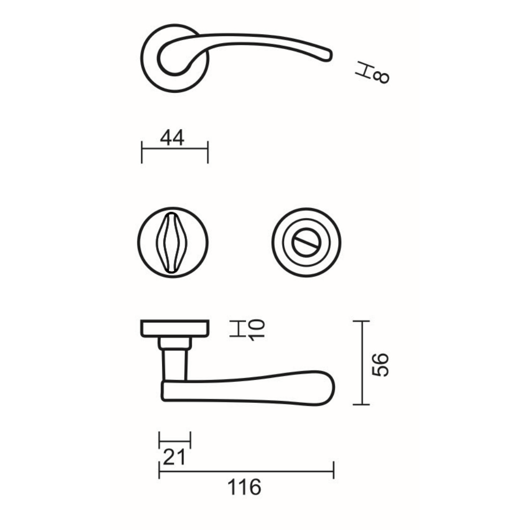 Deurkruk Pro NICOLE CROMSAT R+WC - Afbeelding 2
