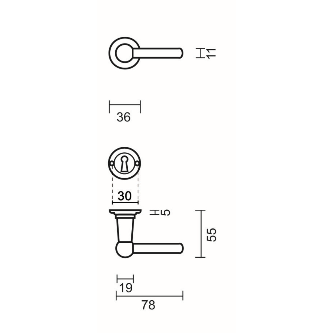 Deurkruk Pro PETRA OM L+L INOX LOOK R+E - Afbeelding 2