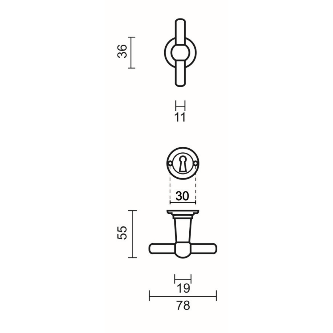 Deurkruk Pro PETRA OM T+T INOX LOOK R+E - Afbeelding 2