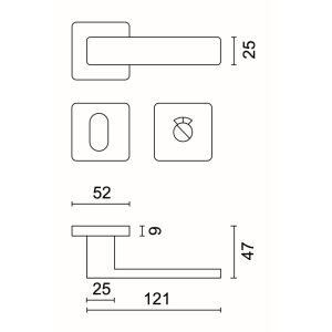 Deurkruk Pro RONDI INOX PLUS R+WC