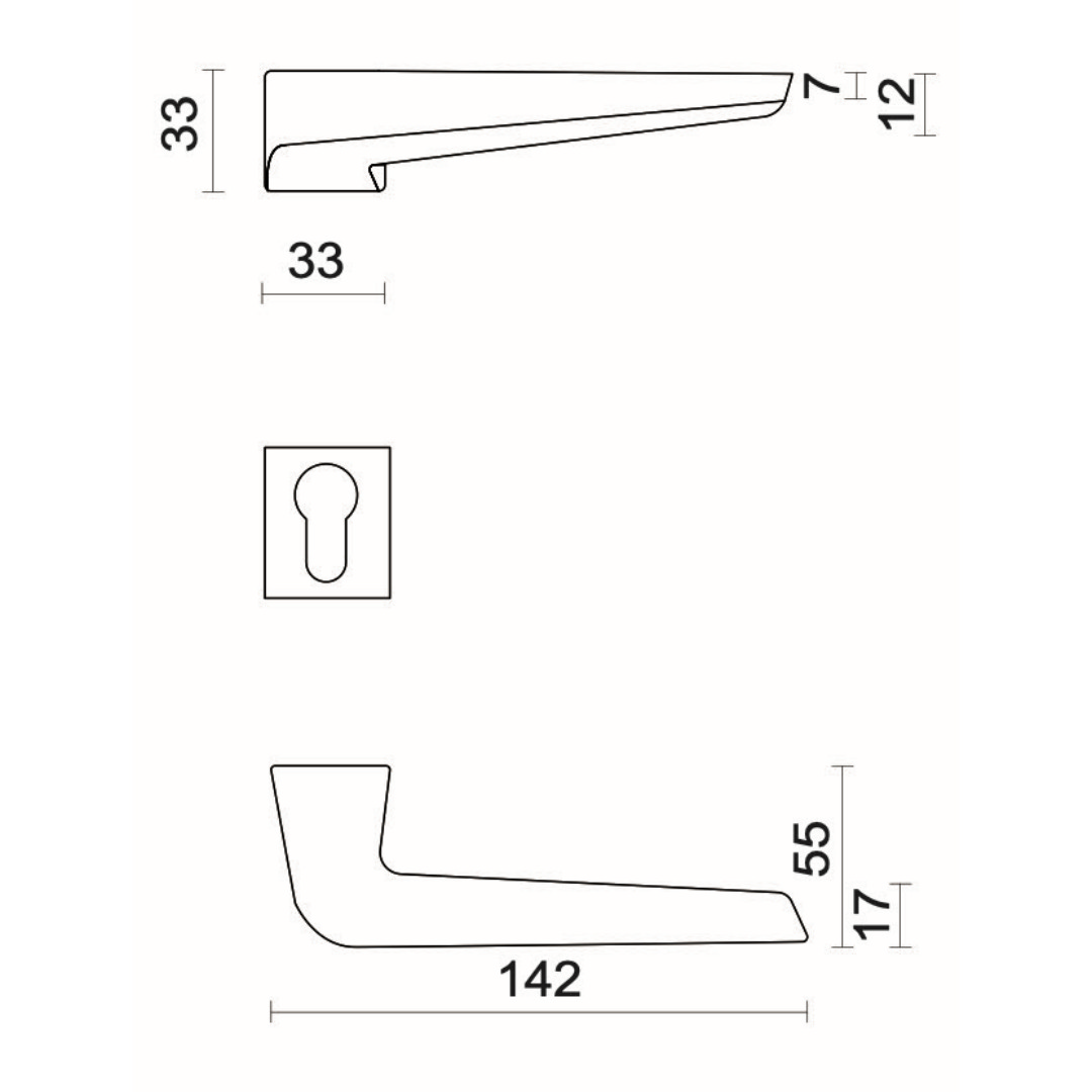 Deurkruk Pro STAR ZWART R+E CYL - Afbeelding 2