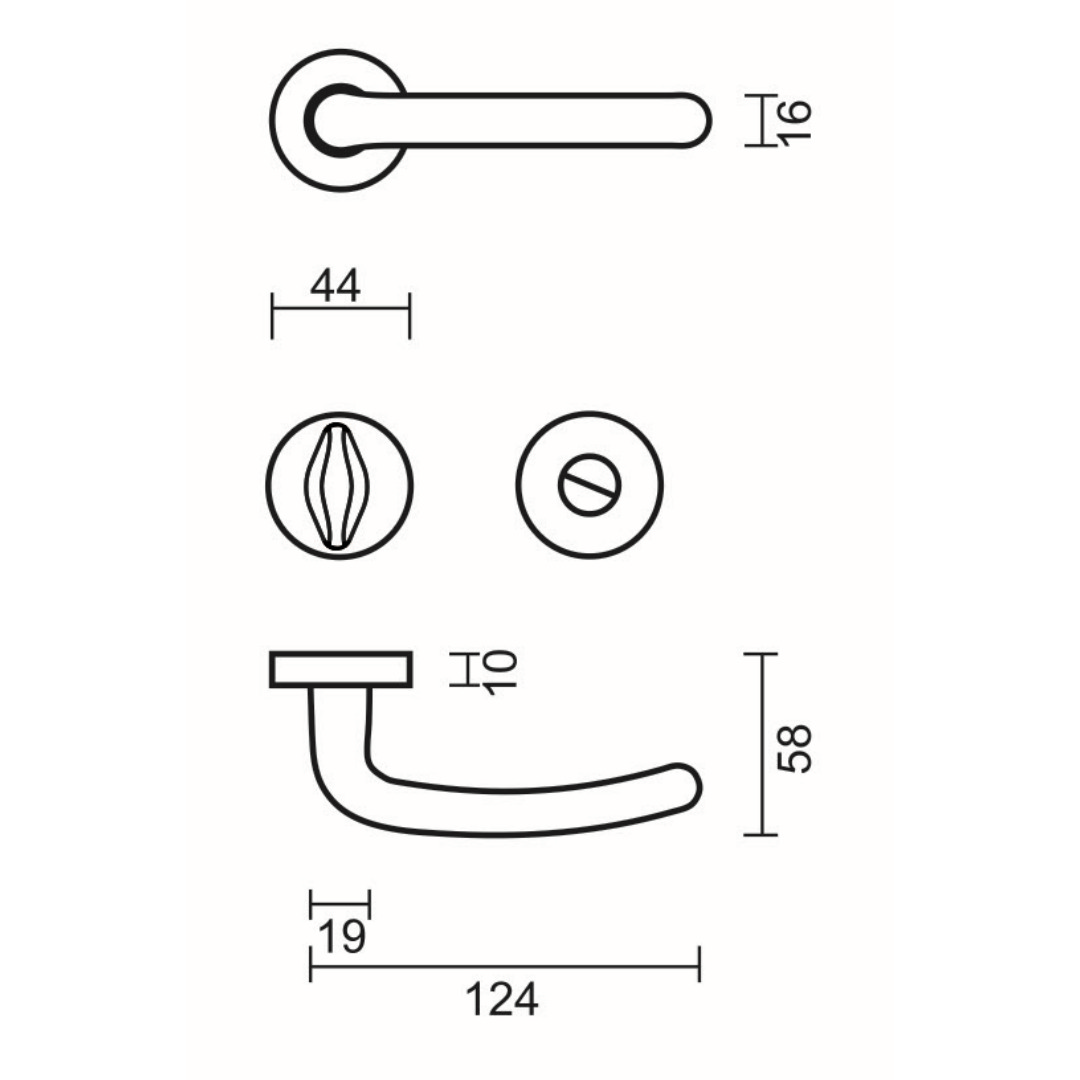 Deurkruk Pro TITIANA CROMSAT R+WC - Afbeelding 2