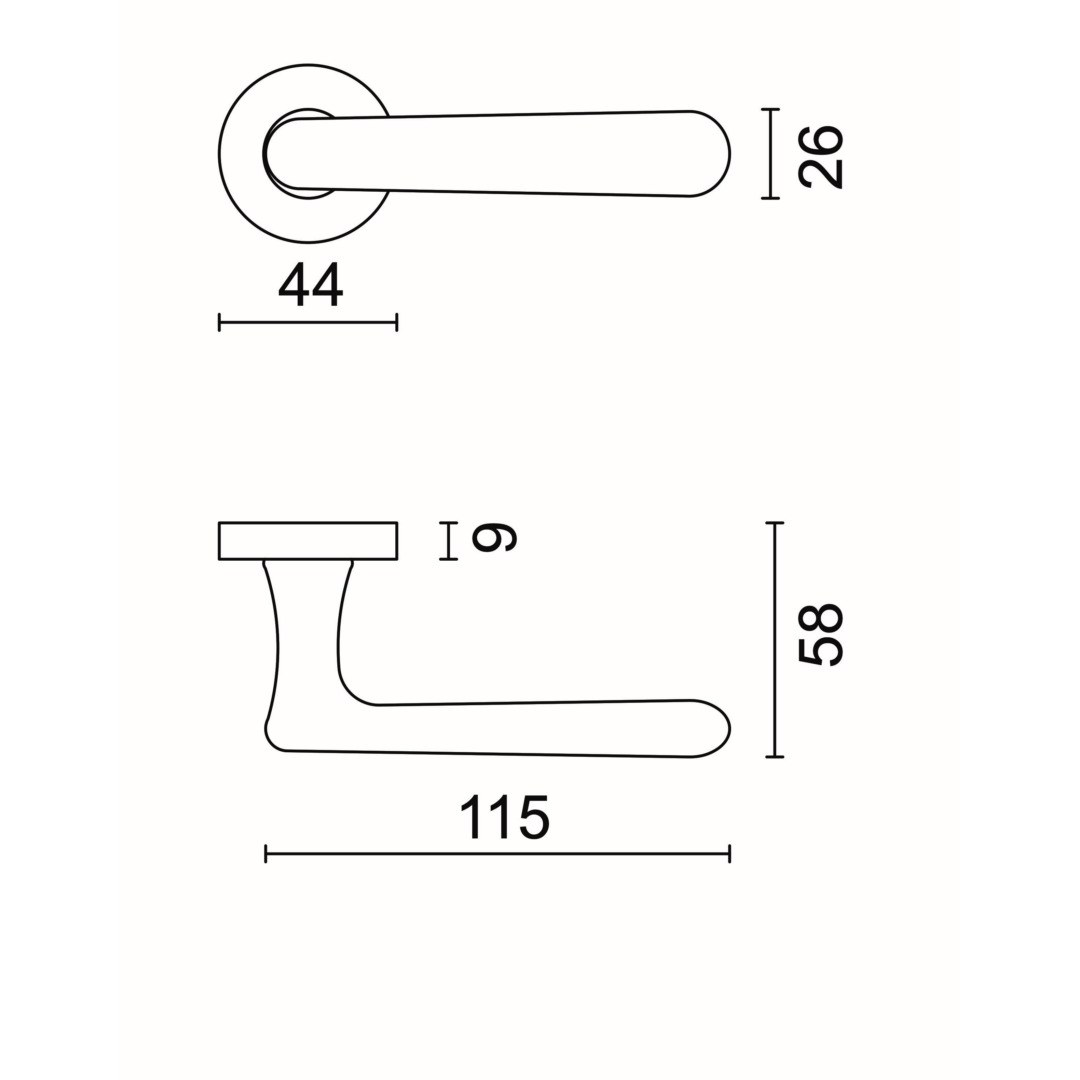 Deurkruk Pro VERA INOX LOOK R+NO KEY - Afbeelding 2