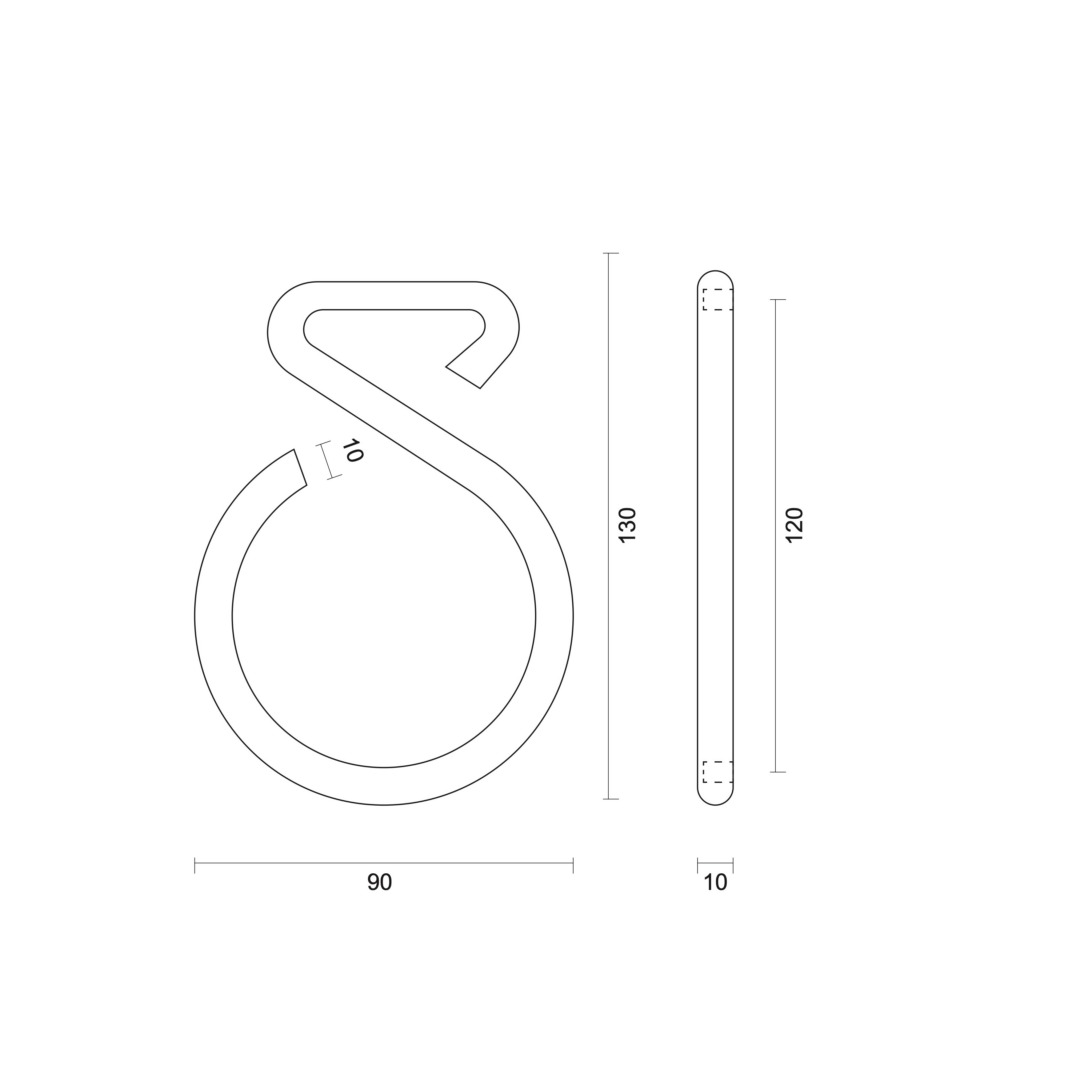 Huisnummer Rond 8 INOX PLUS H = 130 mm - Afbeelding 2
