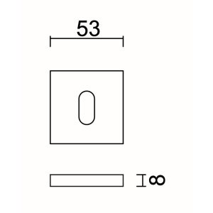 Sleutelplaatje BB SQUARE SHAPE FLAT INOX PLUS