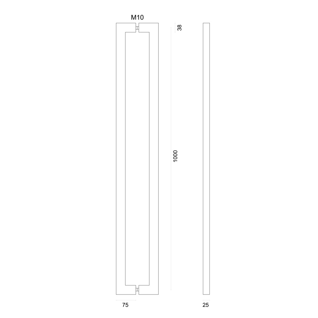 Trekker CARRE 25/1000 INOX PLUS PAAR VOOR GLAS - Afbeelding 2