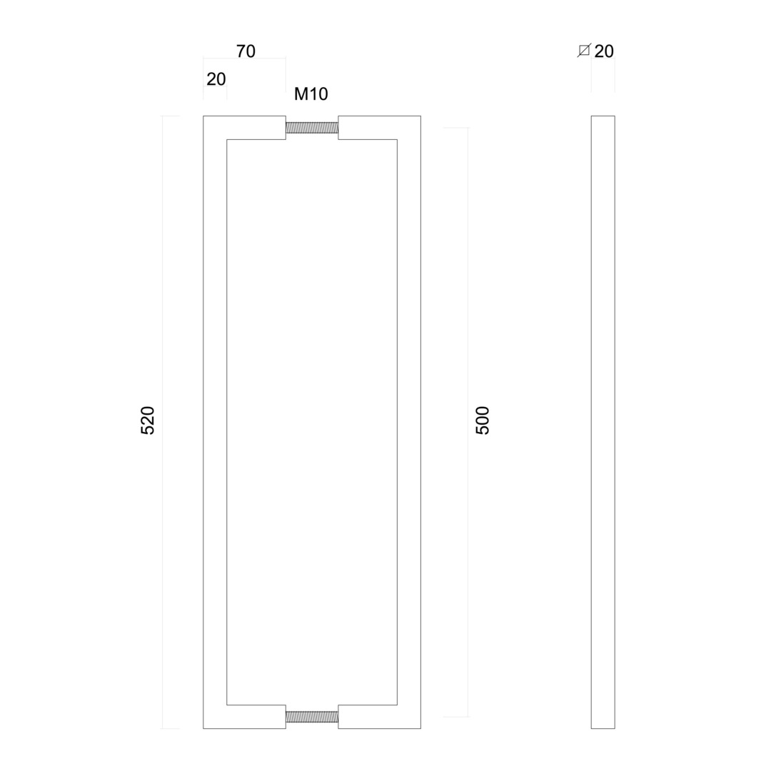 Trekker CUBICA 20/500 INOX PLUS PAAR DEURDIKTE >3CM - Afbeelding 2