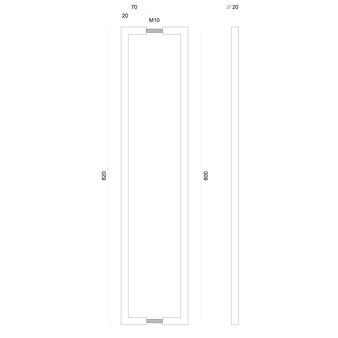 Trekker CUBICA 20/800 INOX PLUS PAAR DEURDIKTE >3CM - Afbeelding 2