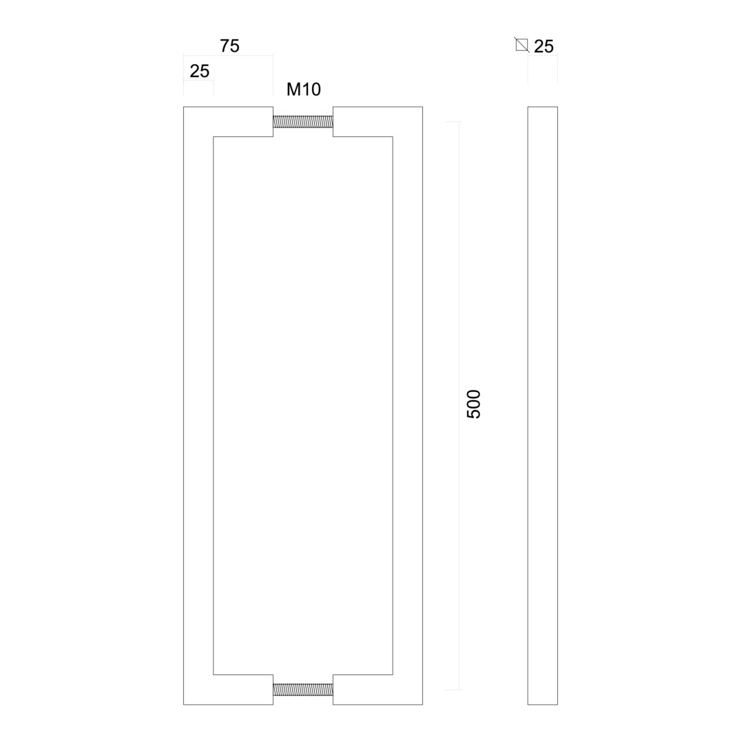 Trekker CUBICA 25/500 INOX PLUS PAAR DEURDIKTE>3CM - Afbeelding 2