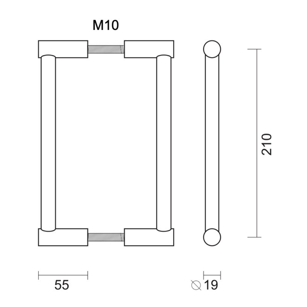 Trekker MARS INOX PLUS PAAR DEURDIKTE>3CM - Afbeelding 2