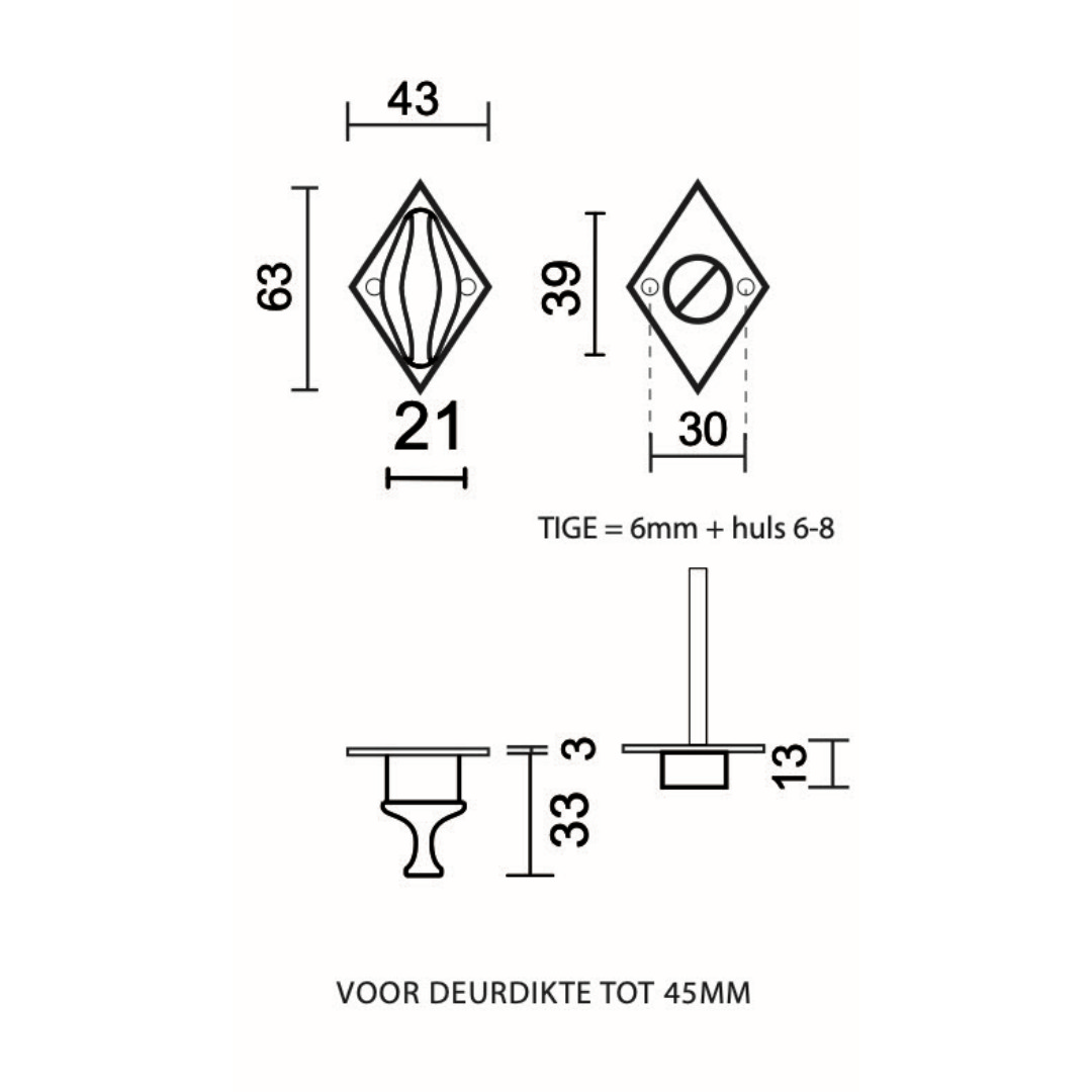 WC garnituur RUIT FONT - Afbeelding 2
