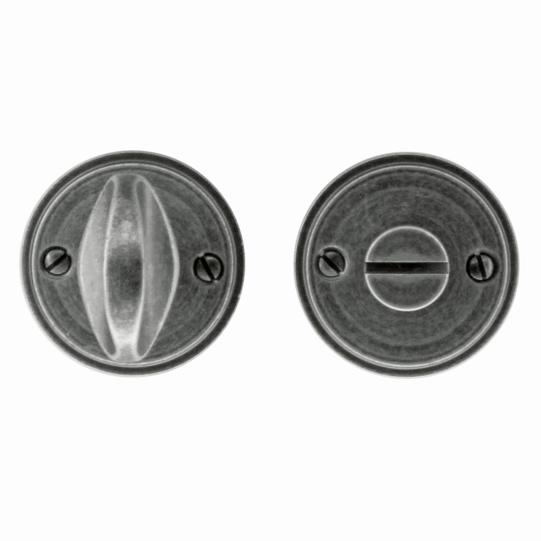 WC garnituur rond retro 48MM PLAT OLD SILVER