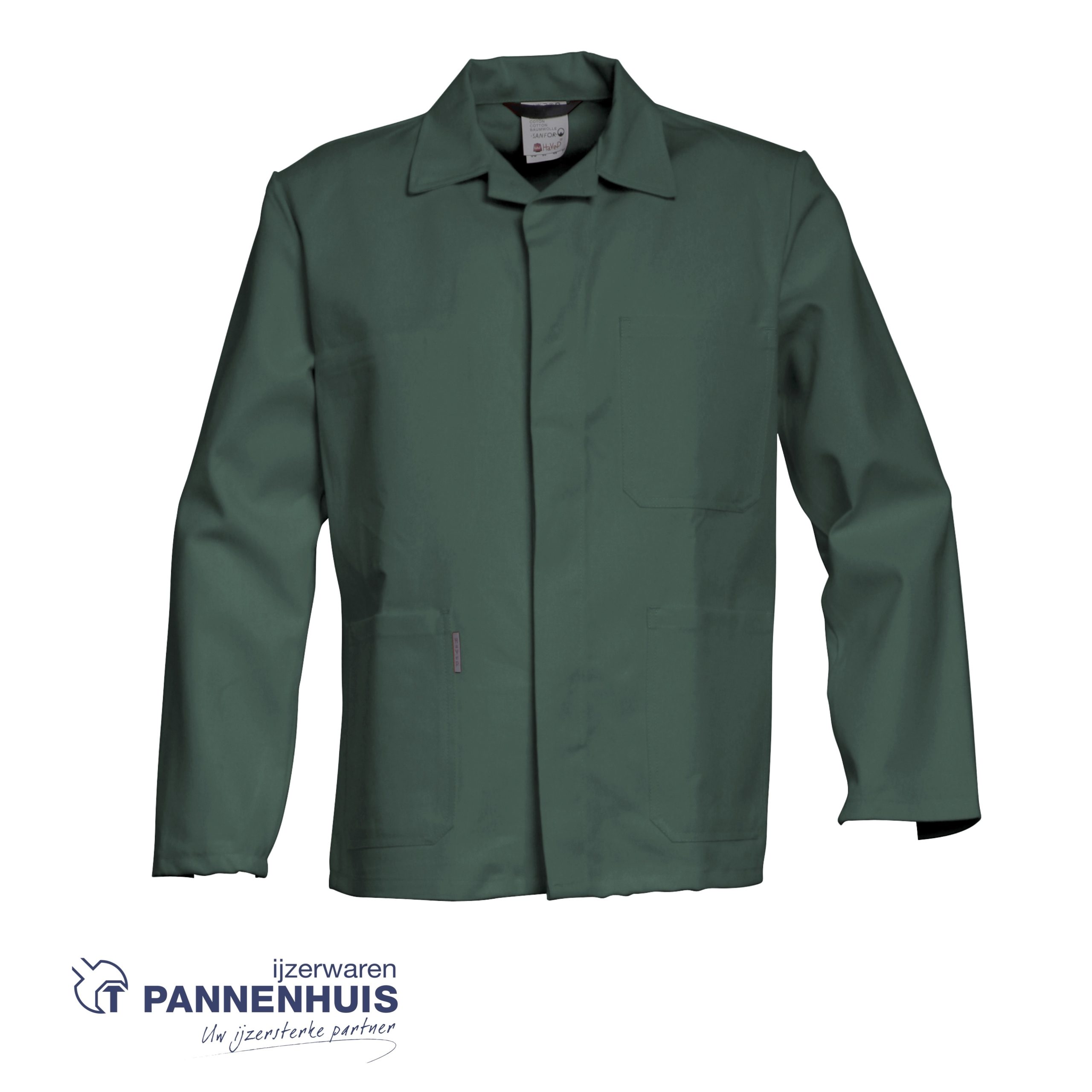 HAVEP werkjas met drukknop groen (bottle green (400))
