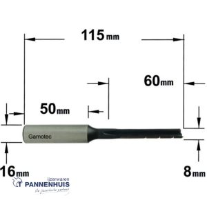 langgatboor  8mm schacht 16/50mm rechts