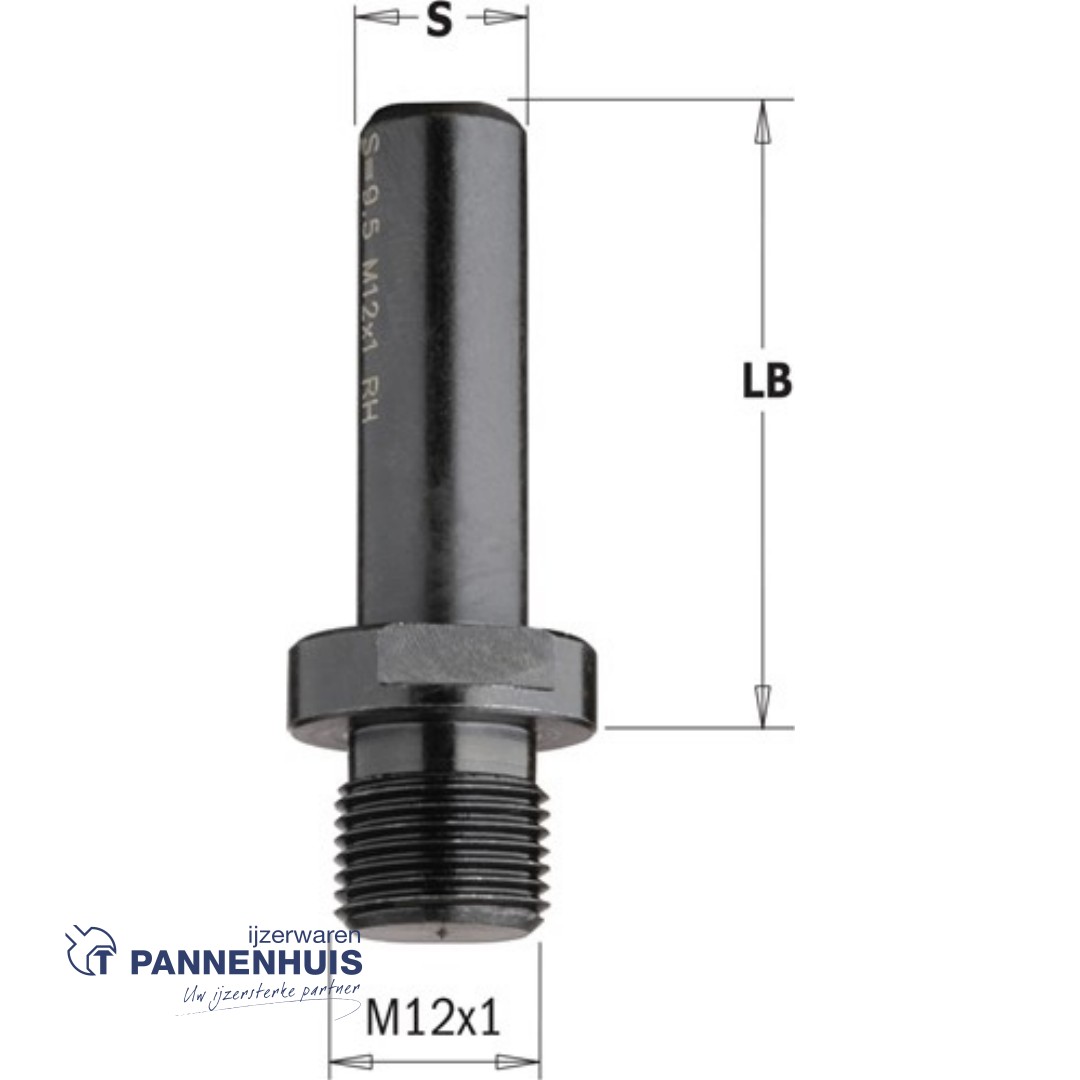 CMT Schacht boor / potscharnierfrees S=10x50 LB=60 S1=M12x1 Rh
