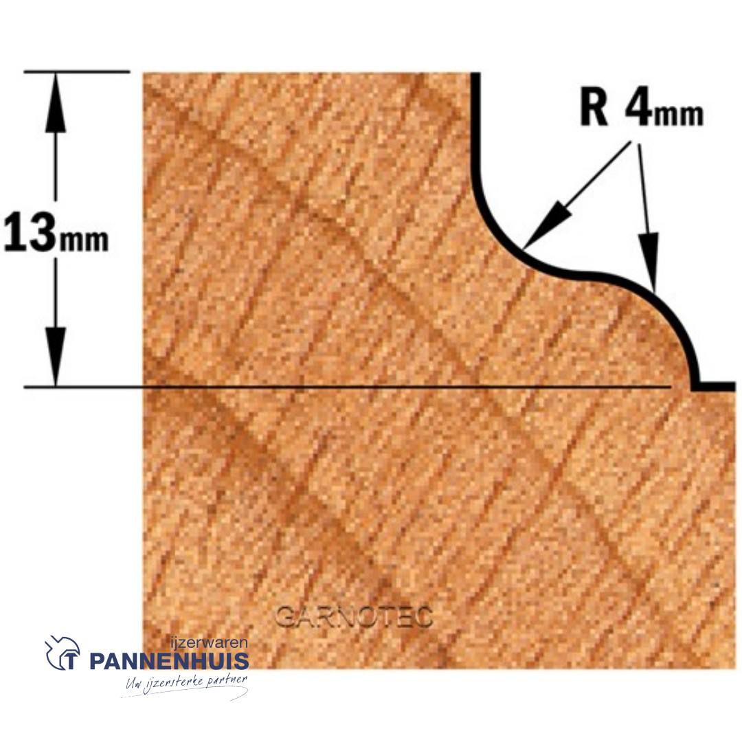 CMT Profielfrees met kogellager, HW D=28,7 x 13mm R=4 L=53 S=8 Z2 - Afbeelding 3