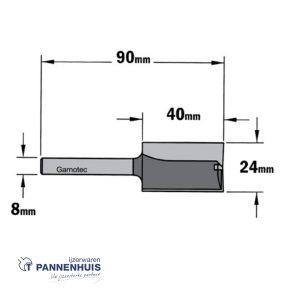 CMT Rechte groeffrees, HW D=24 x 40mm L=80 S=8 Z2+1