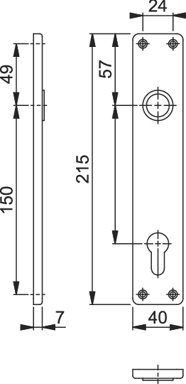 lange platen 202PB F1 natuurkleur 72mm PZ Hoppe (per stuk) - Afbeelding 2