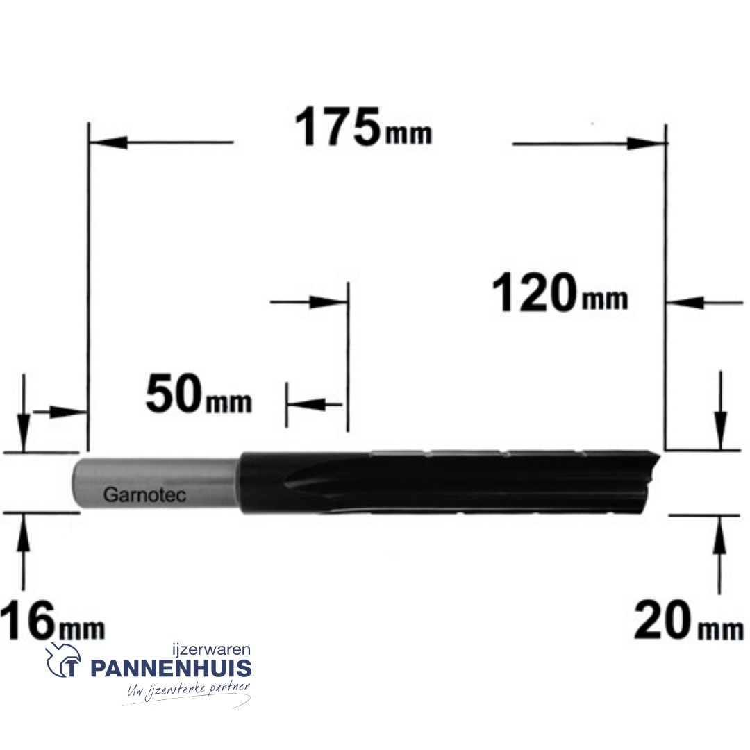 langgatboor 20mm schacht 16/50mm links - Afbeelding 2